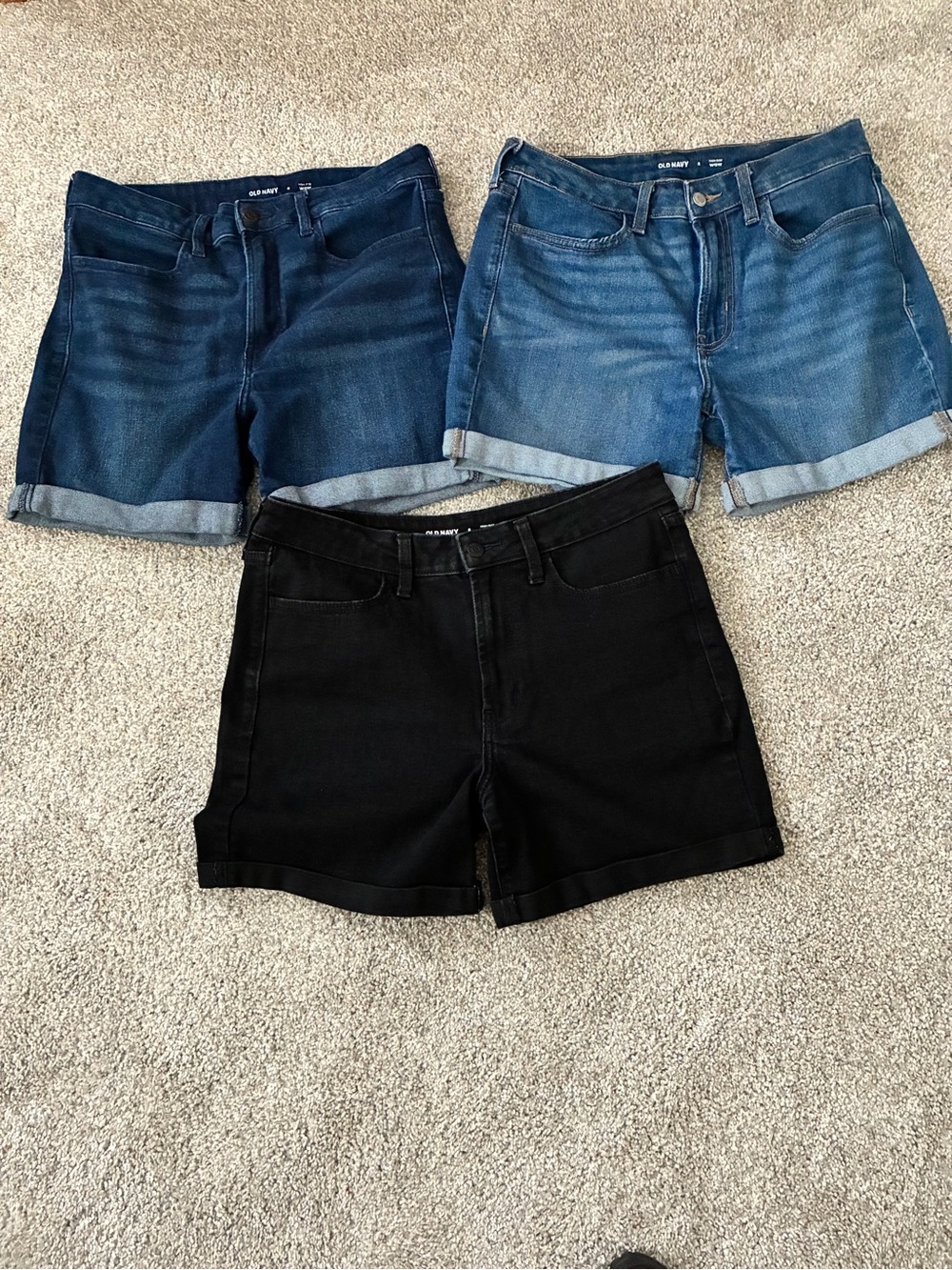 WOW High-Rise Cuffed Denim Shorts - Trio